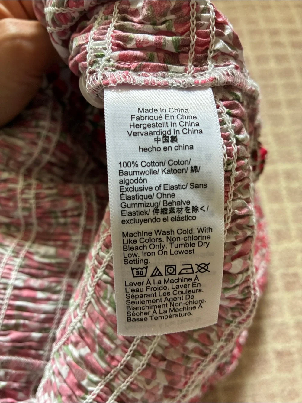 J.Crew Smocked button-up shirt in Liberty Eliza's Red fabric